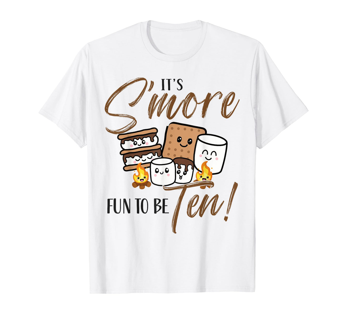 10th Birthday Campfire Marshmallow It's S'more Fun To Be Ten T-Shirt