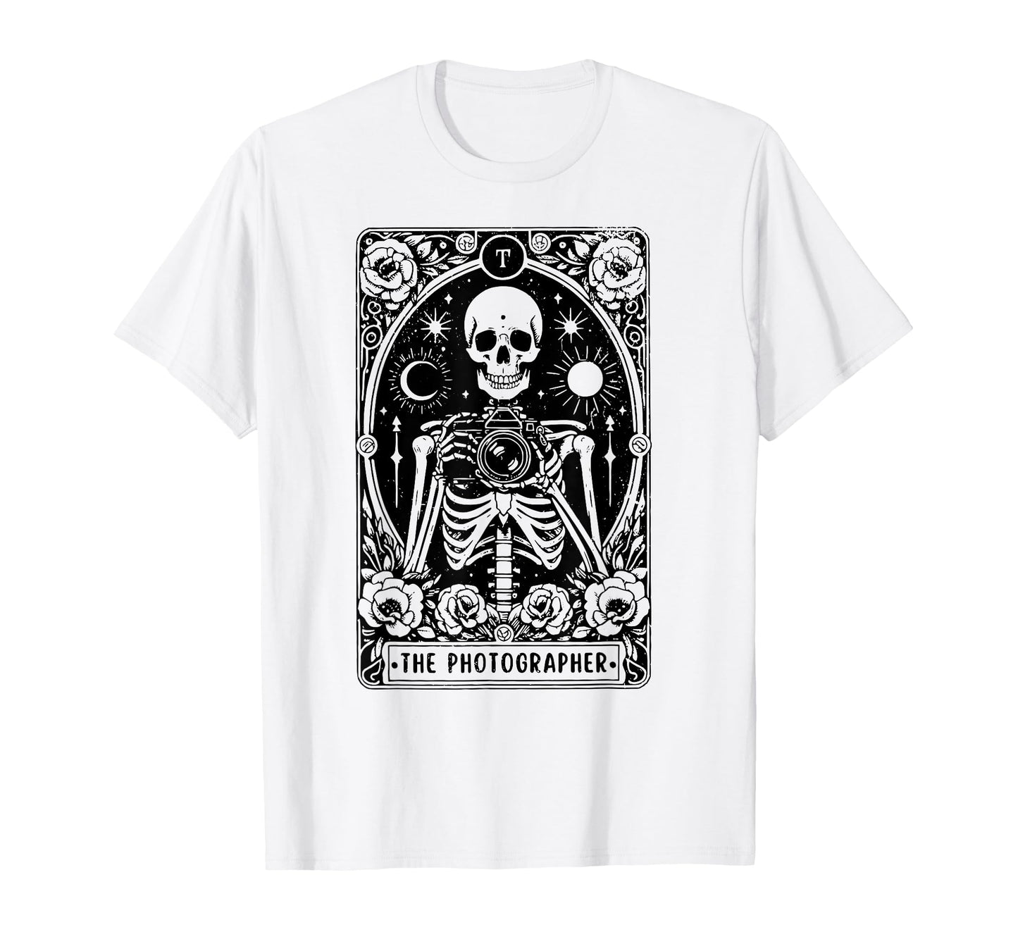 The Photographer Tarot Card, Skeleton Photography Camera T-Shirt