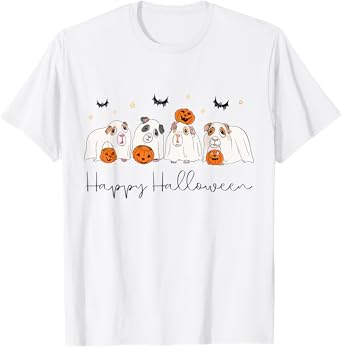 Happy Halloween Guinea Pig Ghost Spooky Season Guinea Pig T-Shirt