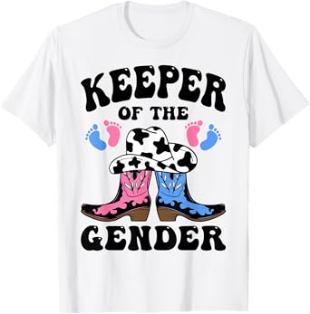 Western Cowboy Boots Keeper of the Gender Reveal He or She T-Shirt