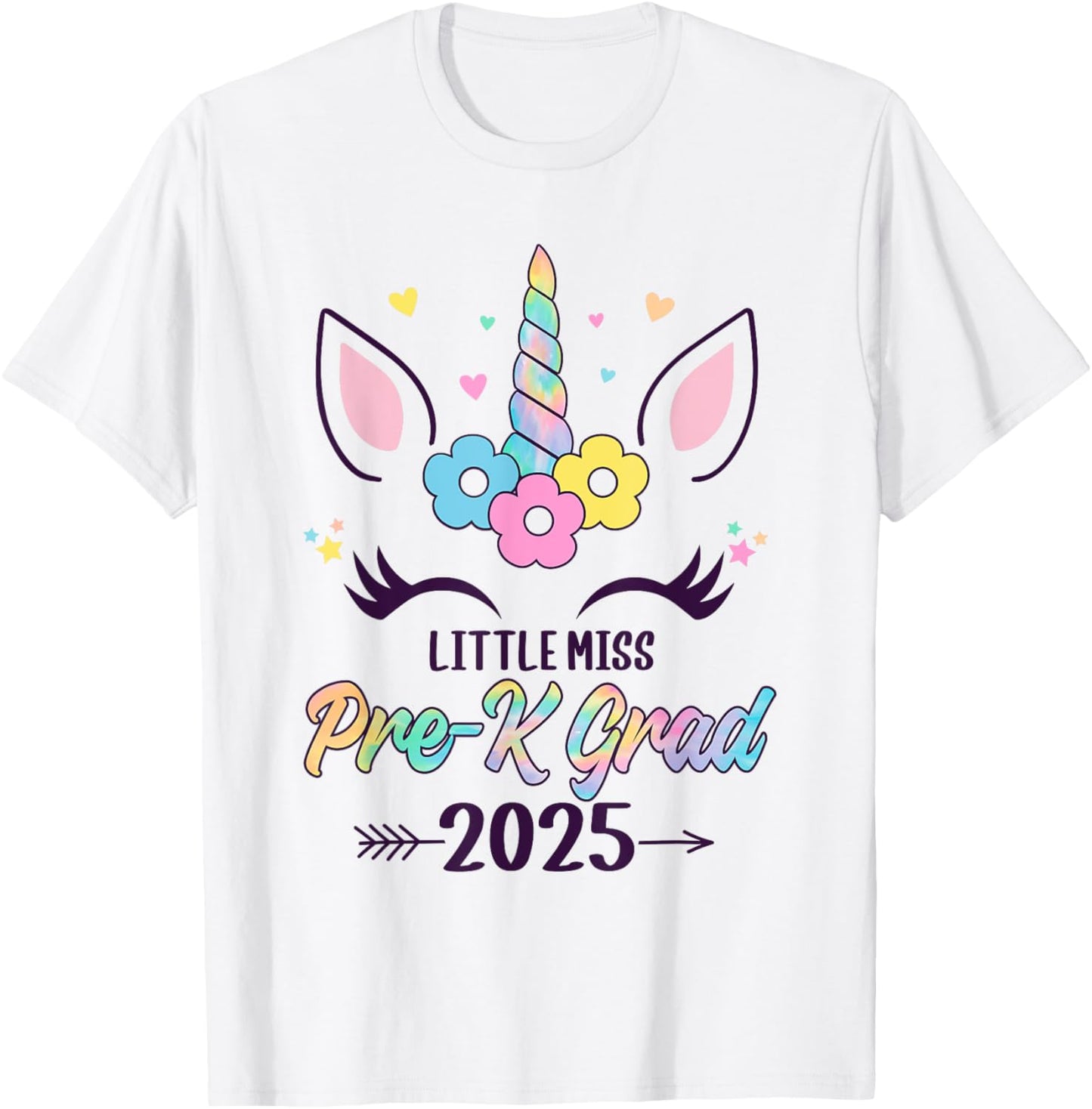 Little Miss Pre-K Grad 2025 Preschool Graduation Girls Kids T-Shirt