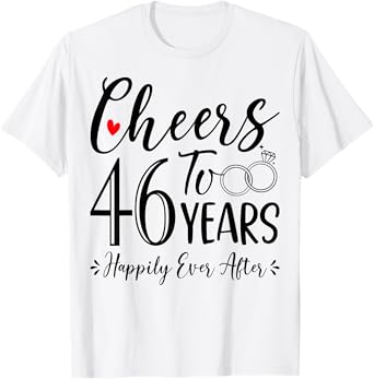 Cheers To 46 Years - 46th Wedding Anniversary Husband Wife T-Shirt