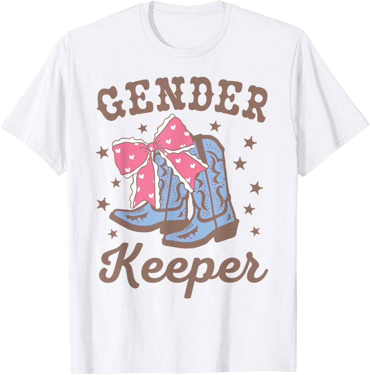 Boots Or Bows Gender Keeper Of The Gender Reveal Family T-Shirt