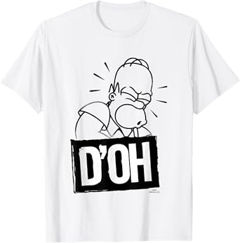 The Simpsons Homer Iconic Phrase D'OH Artline Chest Logo T-Shirt