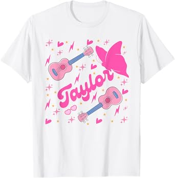 Girl Retro TAYLOR First Name Personalized Groovy Birthday T-Shirt