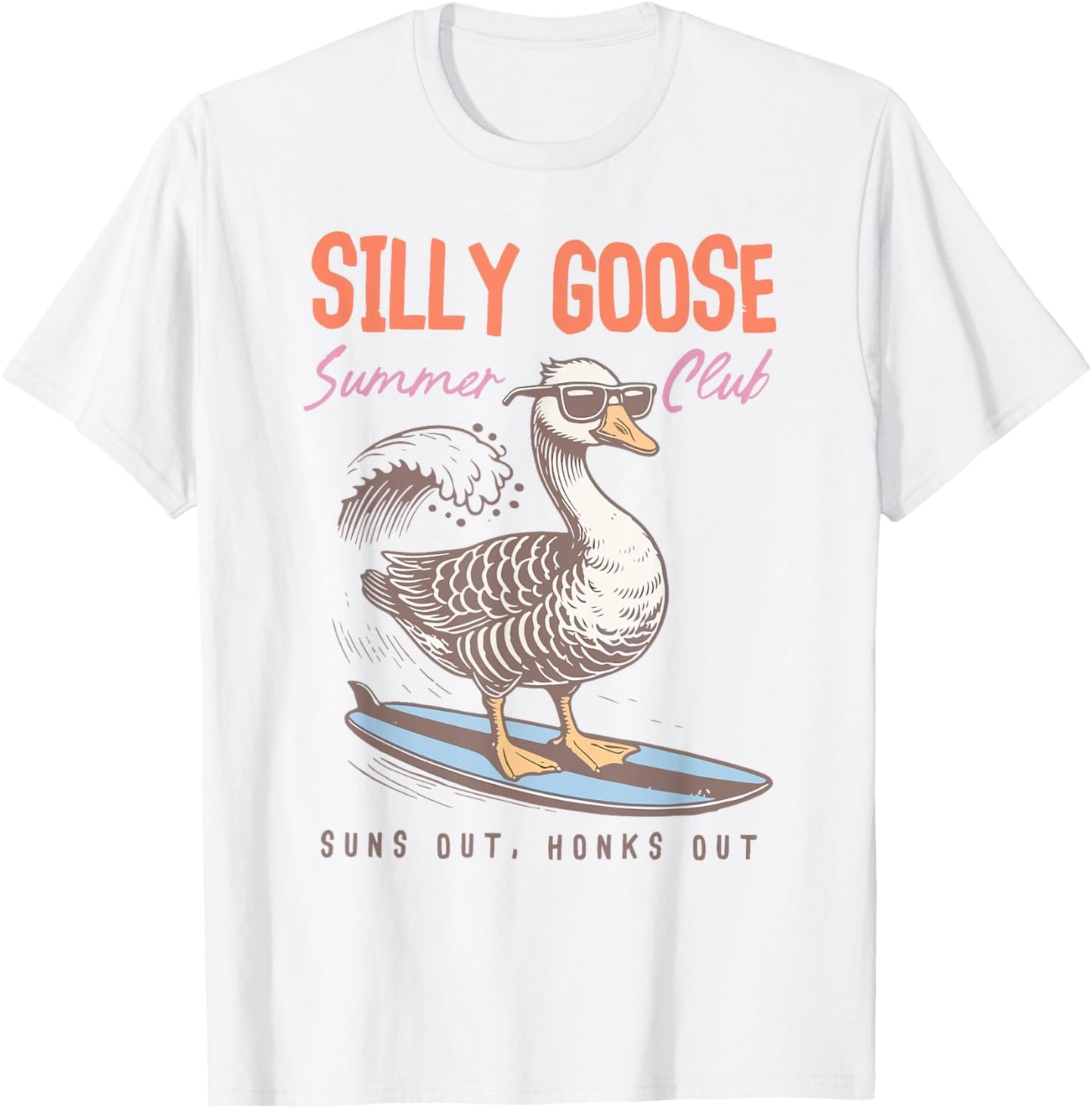 Silly Goose Summer Club Surfing Lover Beach Trip Women Girls T-Shirt