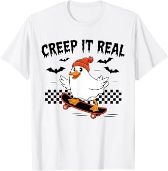 Retro Creep It Real Funny Silly Goose Spooky Ghost Halloween T-Shirt