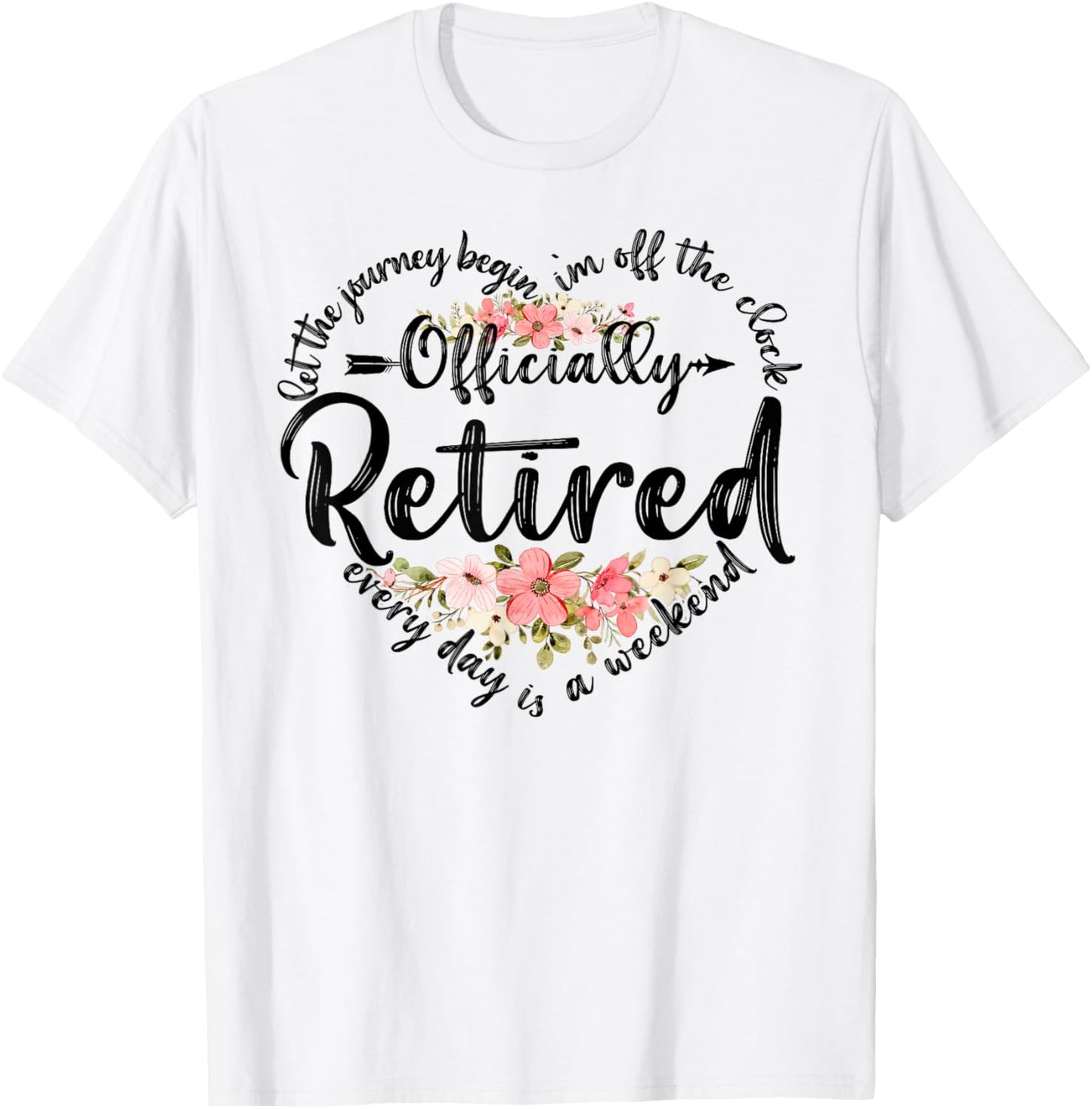 Officially Retired Heart Cute Retirement Gifts For Women T-Shirt