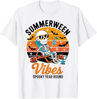 Summerween Vibes Spooky Year Round Halloween Spooky Summer T-Shirt
