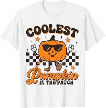 Groovy Coolest Pumpkin In The Patch Halloween For Girls Kids T-Shirt