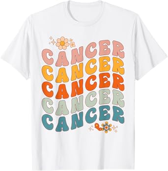 Cancer Groovy Retro Women Girls Birthday Zodiac Sign T-Shirt