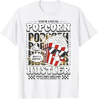Popcorn For Women Men Popcorn Seller Boys Girls Costume Kids T-Shirt