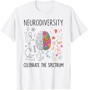Neurodiversity celebrate the spectrum Brain Autism Awareness T-Shirt