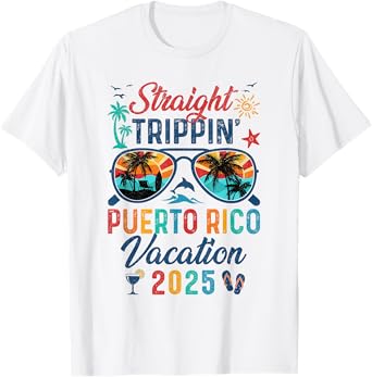 Straight Trippin Puerto Rico 2025 Vacation Matching Family T-Shirt