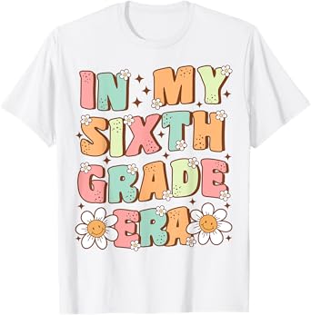 In My Sixth Grade Era Cute Groovy 6th Grade Back to School T-Shirt