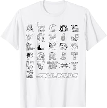 Star Wars In An Alphabet Far, Far Away Characters T-Shirt T-Shirt