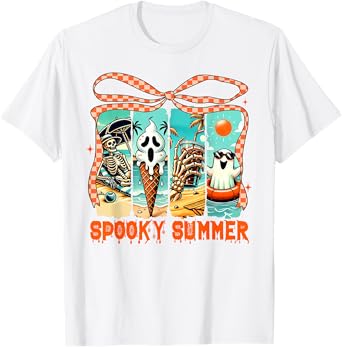 Spooky Summer Vibes Hot Ghoul Summer Halloween Brushstroke T-Shirt