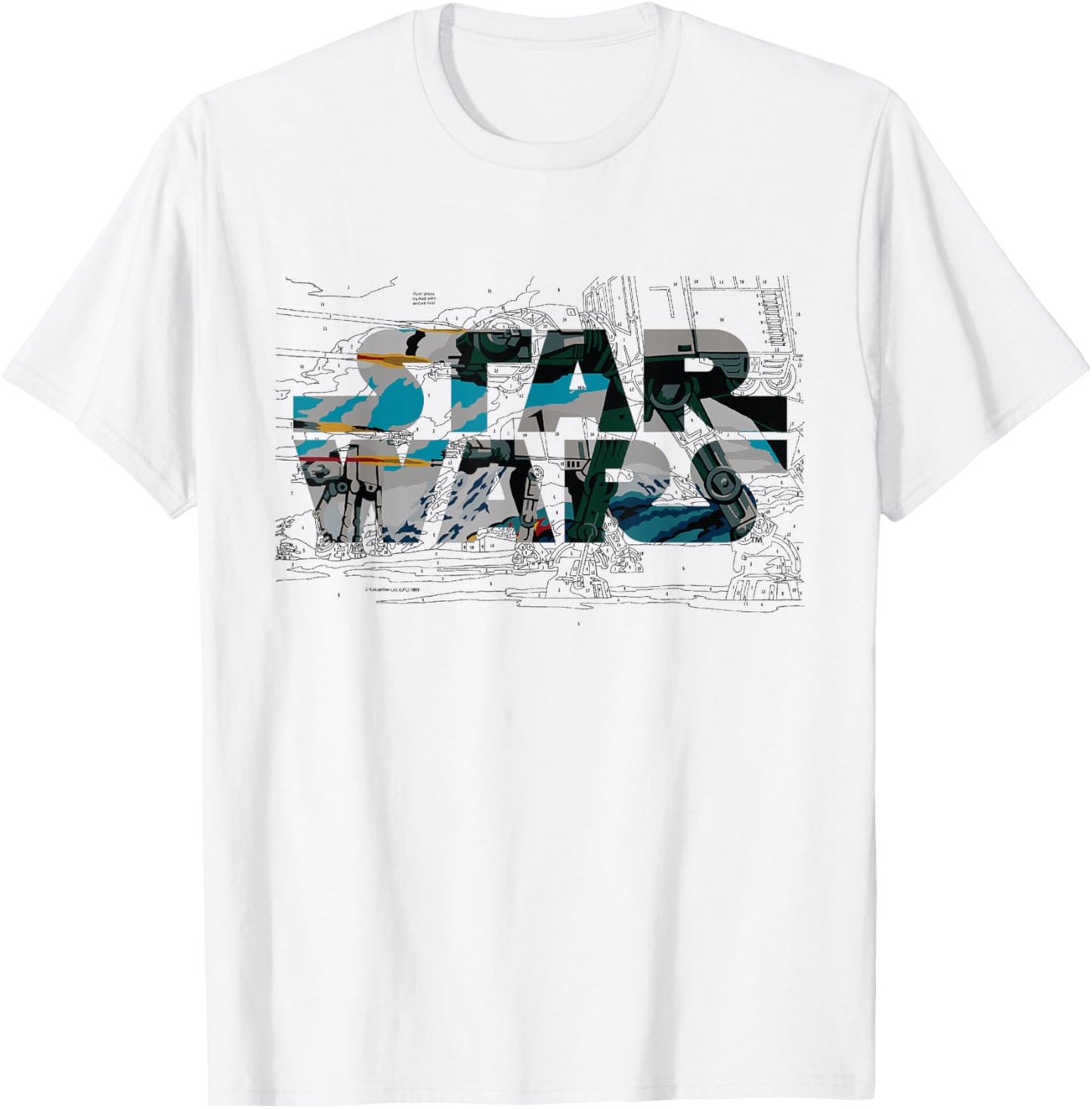 Star Wars Logo AT-AT Walker Battle T-Shirt T-Shirt