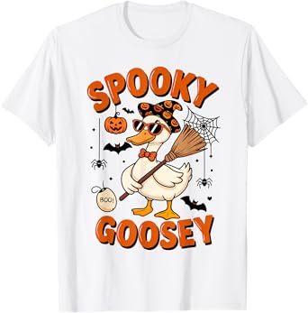 Spooky Goosey Goose Witch Spooky Silly Goose On The Loose T-Shirt
