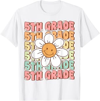 Groovy 5th Grade Back To School First Day of Fifth Grade T-Shirt