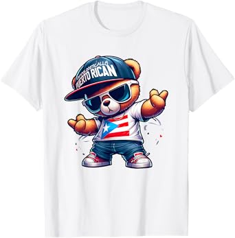 Teddy Bear Proud Puerto Rico Flag Shirt Boricua Puerto Rican T-Shirt