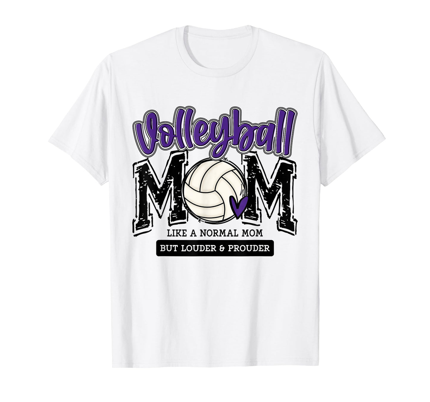 Volleyball Mom Purple Game Day Mama Daughter Family Team T-Shirt