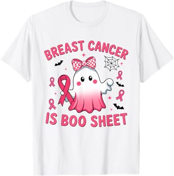 Breast Cancer Is Boo Sheet Pink Ribbon Ghost Halloween T-Shirt