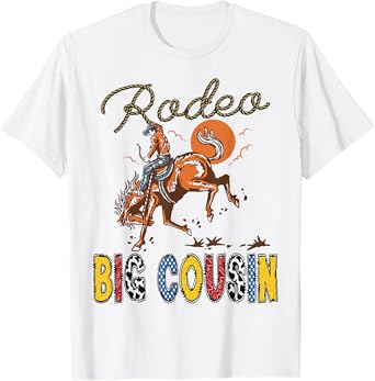 Rodeo Big Cousin Cowboy Cowgirl Birthday Matching Family T-Shirt