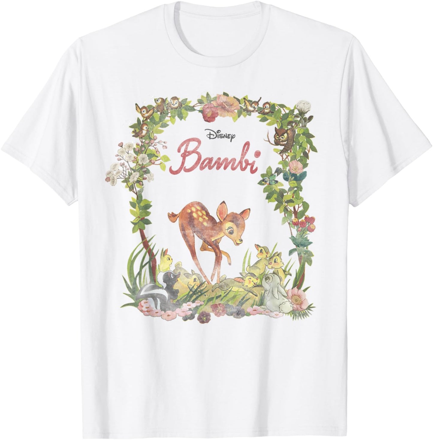 Disney Bambi Floral Portrait T-Shirt