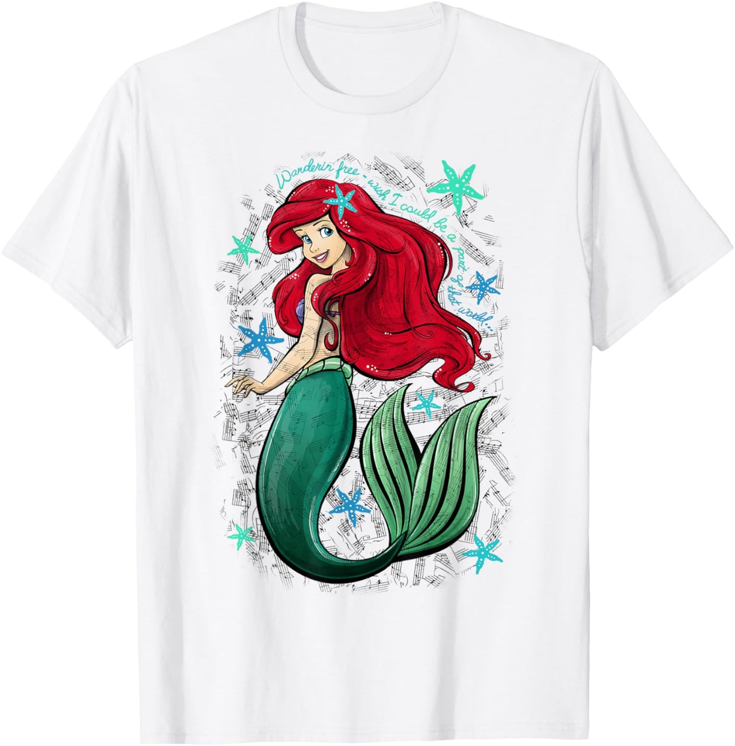 Disney The Little Mermaid Ariel's Song Music Notes T-Shirt