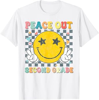 Peace Out 2nd Grade Graduation Last Day School Second Grade T-Shirt