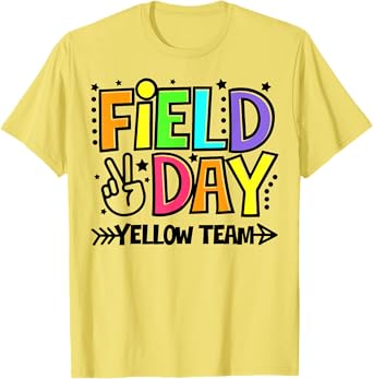 Field Day Yellow Team Funny For Teacher Kids Field Day Games T-Shirt