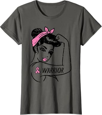 Fighting Breast Cancer Warrior Rosie Riveter Pink Women T-Shirt