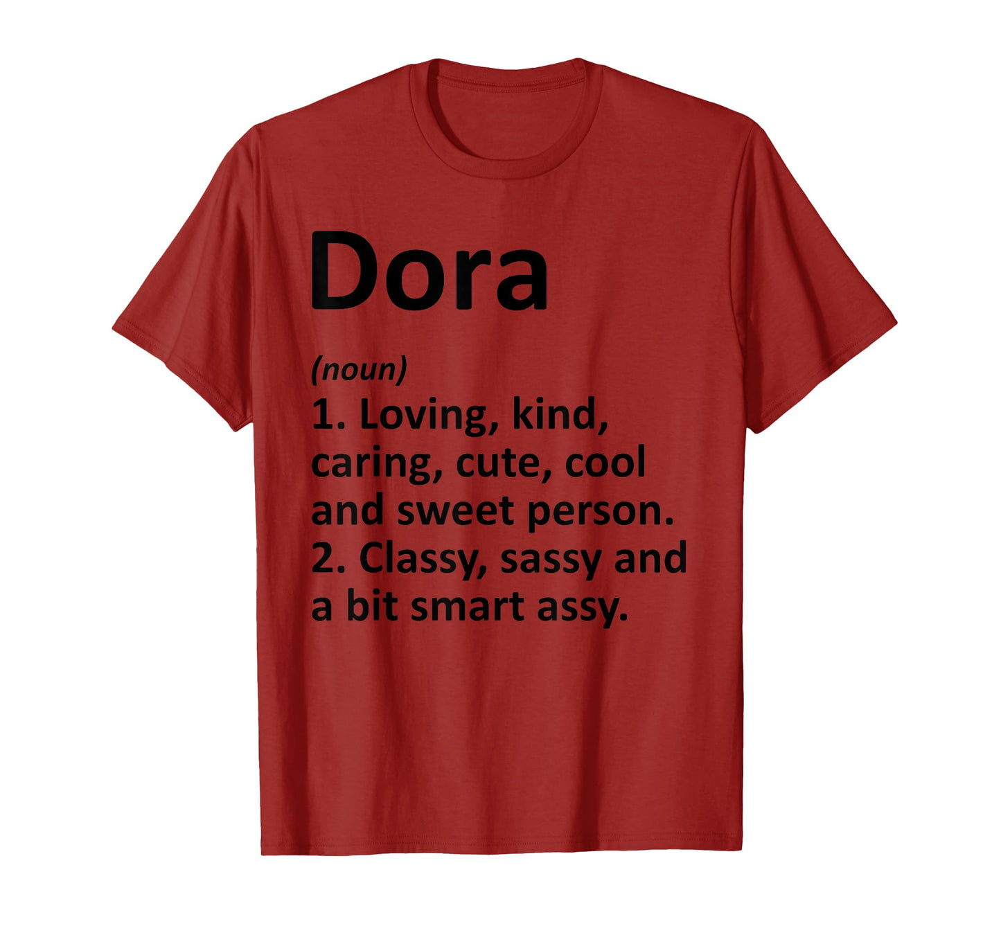 DORA Definition Personalized Name Funny Birthday Gift Idea T-Shirt