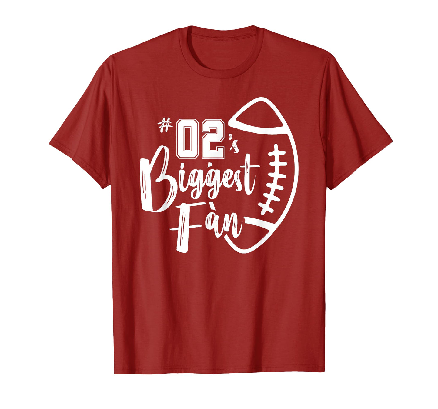 Number 02's Biggest Fan Shirt Football Player Mom Dad Family T-Shirt