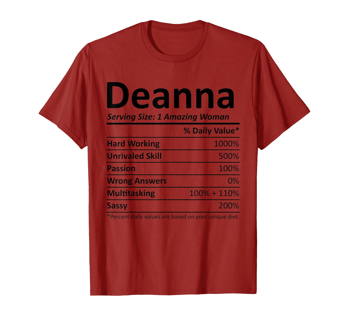 DEANNA Nutrition Personalized Name Funny Christmas Gift Idea T-Shirt