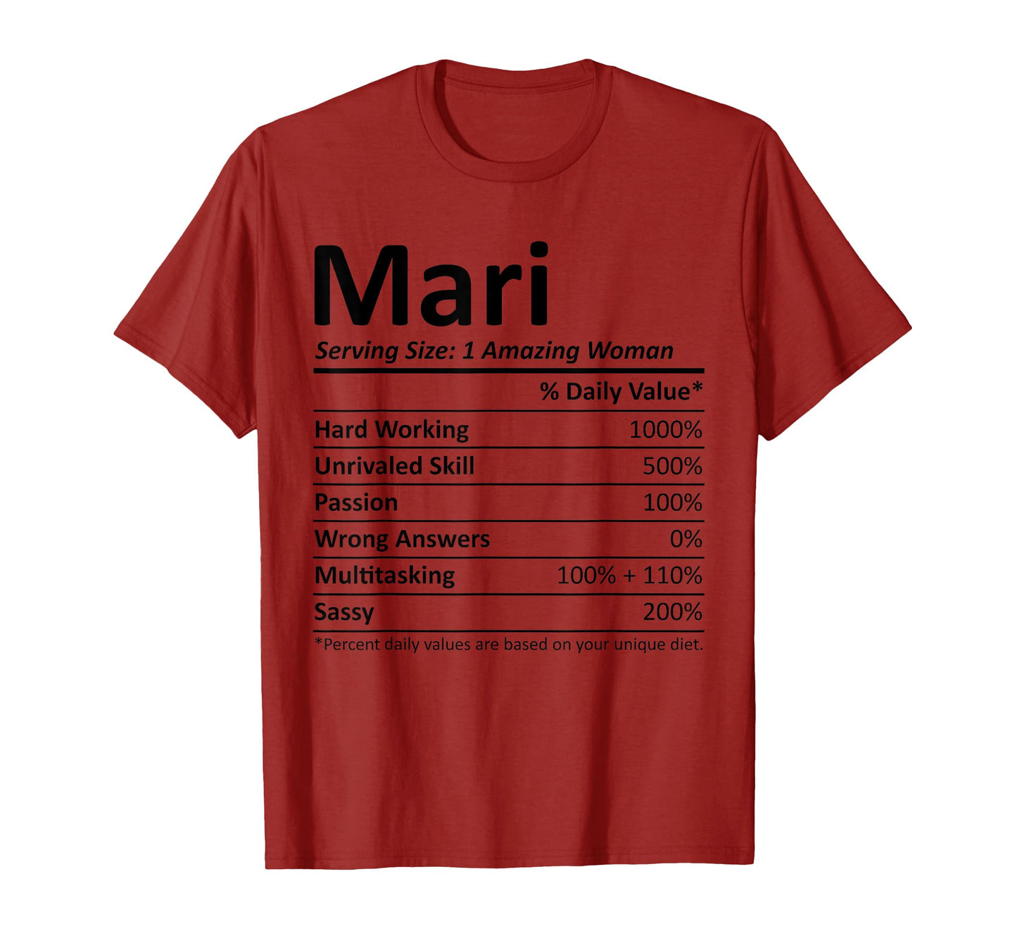 MARI Nutrition Personalized Name Funny Christmas Gift Idea T-Shirt