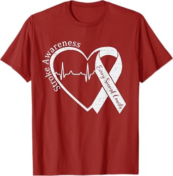 Stroke Awareness Heart Stroke Survivor Warrior Brain Attack T-Shirt