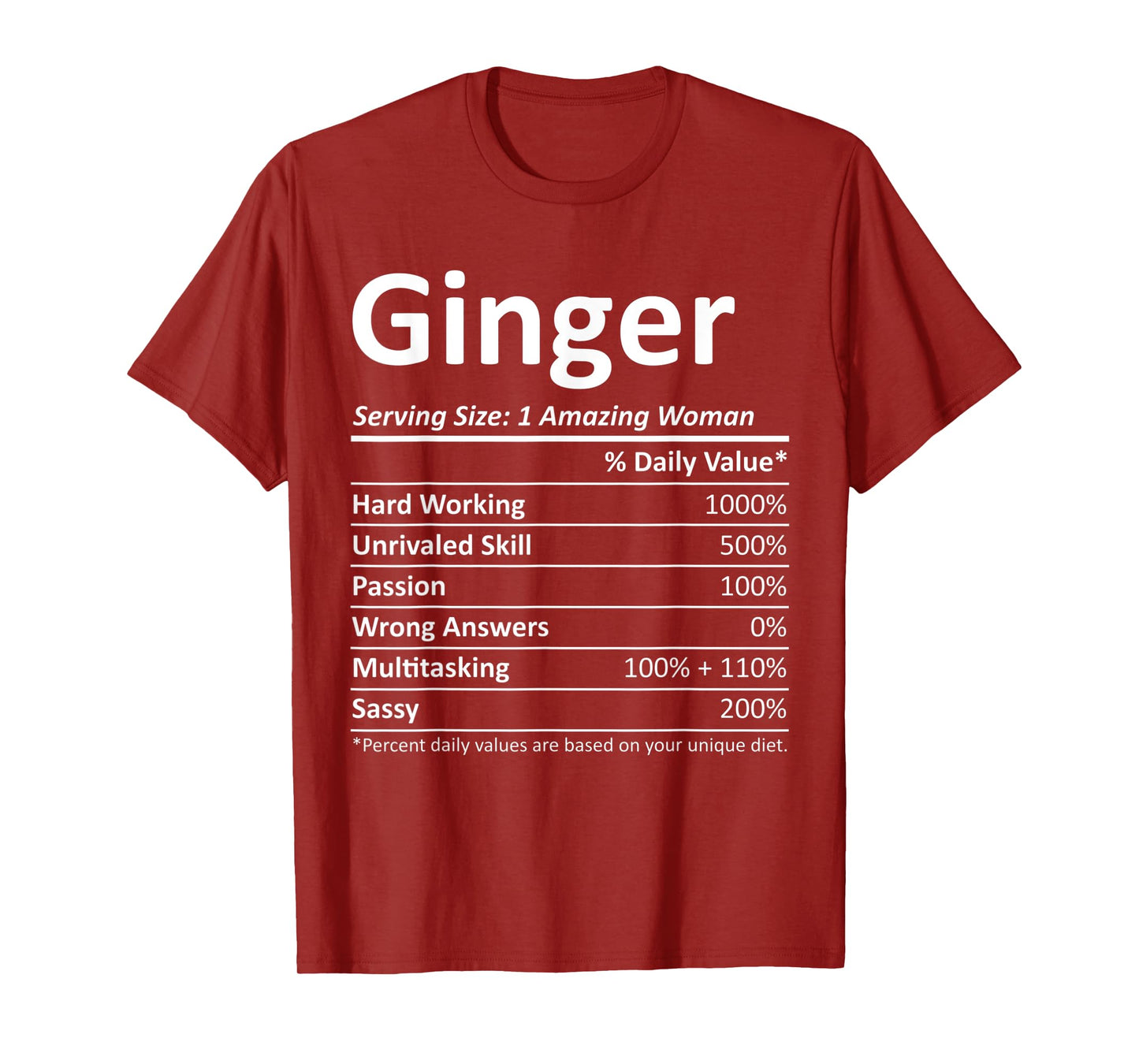 GINGER Nutrition Personalized Name Funny Christmas Gift Idea T-Shirt