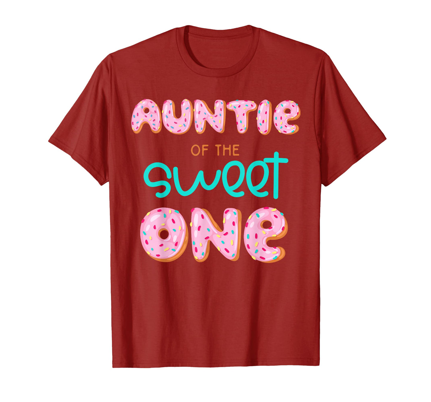 Auntie of The Sweet One First Birthday Matching Family Donut T-Shirt
