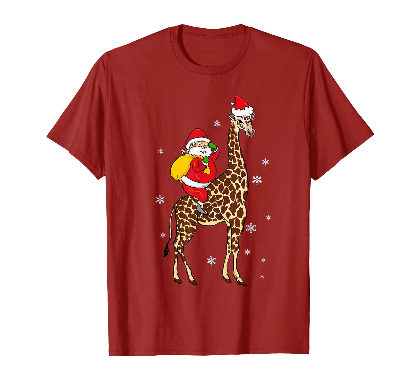 Funny Santa Giraffe Christmas Pajama Gift For Men Women Kids T-Shirt