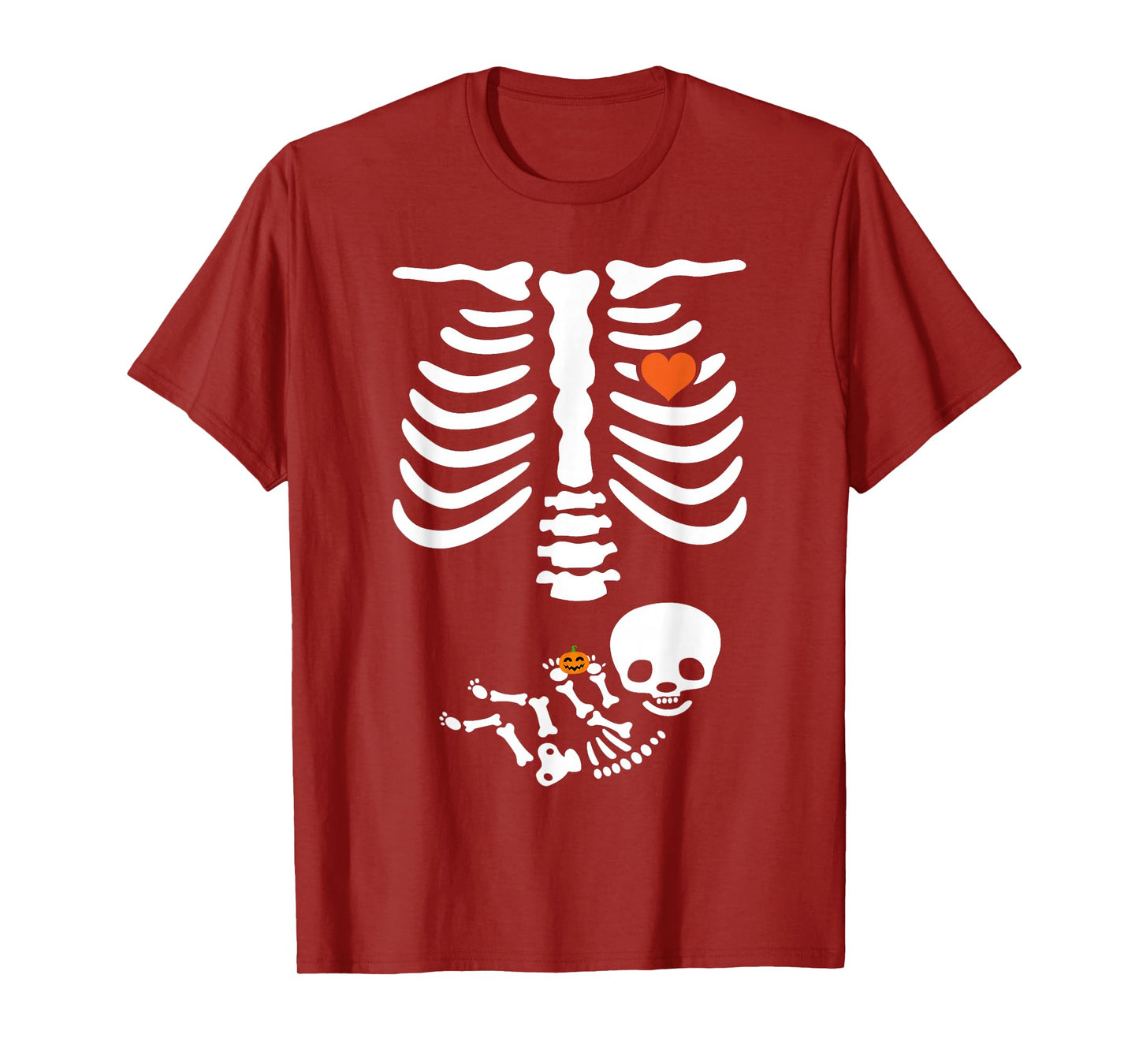 Pregnant Skeleton Halloween Maternity Costume for Mom Dad T-Shirt