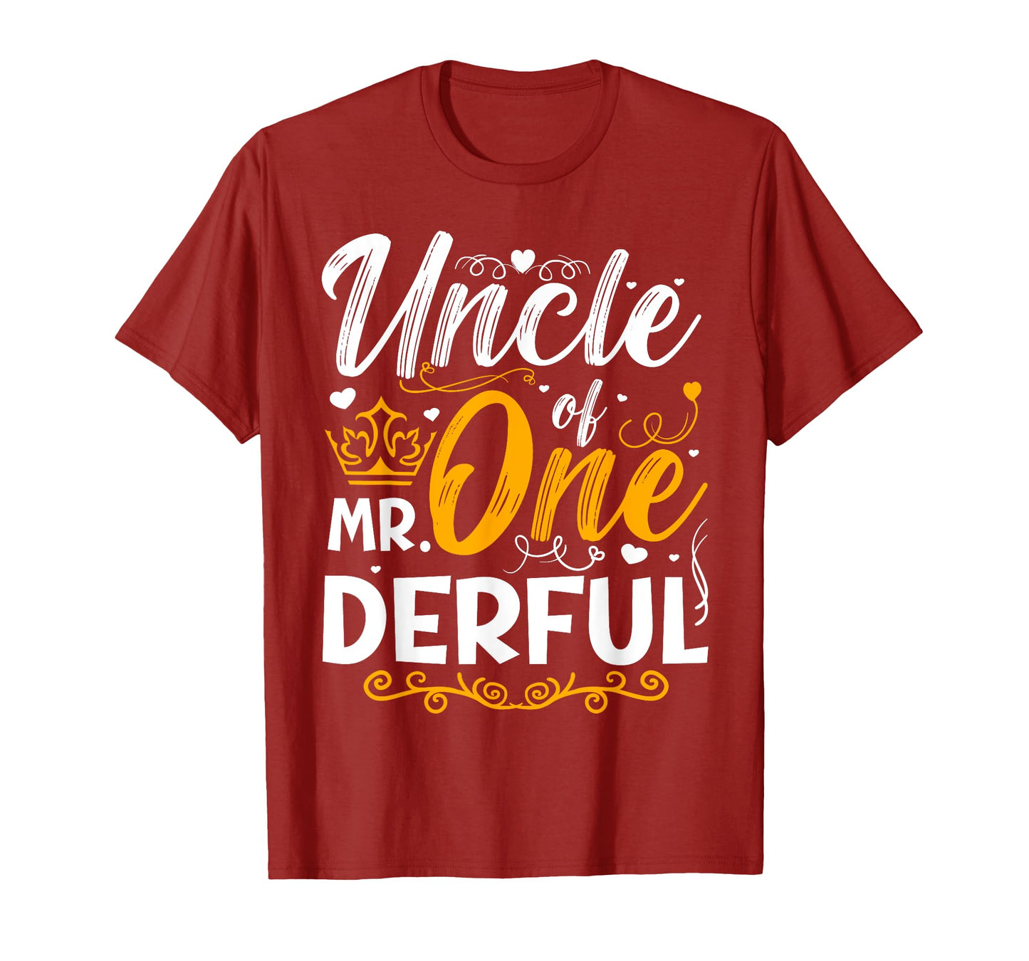 Uncle of Mr One Derful Party Matching Family 1st Birthday T-Shirt