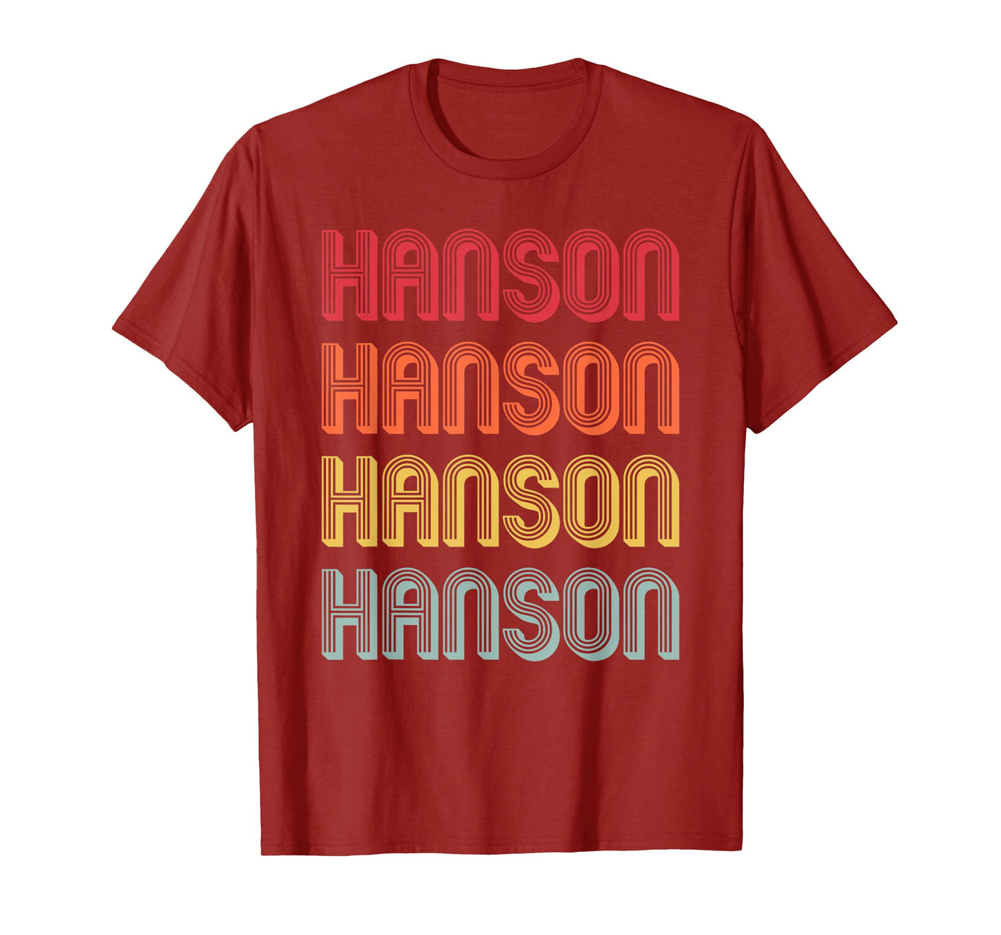 Customized Last Name Custom Family Christmas Team Hanson Gift Surname Funny Retro Vintage 80s Birthday Reunion T-Shirt