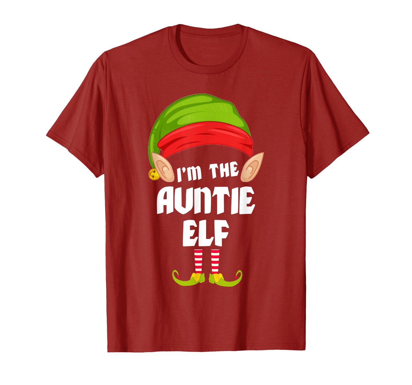 Funny Auntie Elf Matching Family Group PJ Christmas T-Shirt