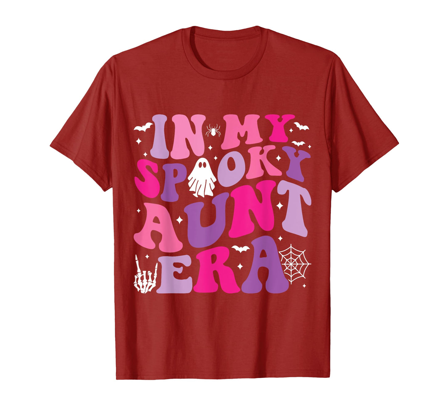 Groovy In My Spooky Aunt Era Hippie Halloween Auntie Ghost T-Shirt