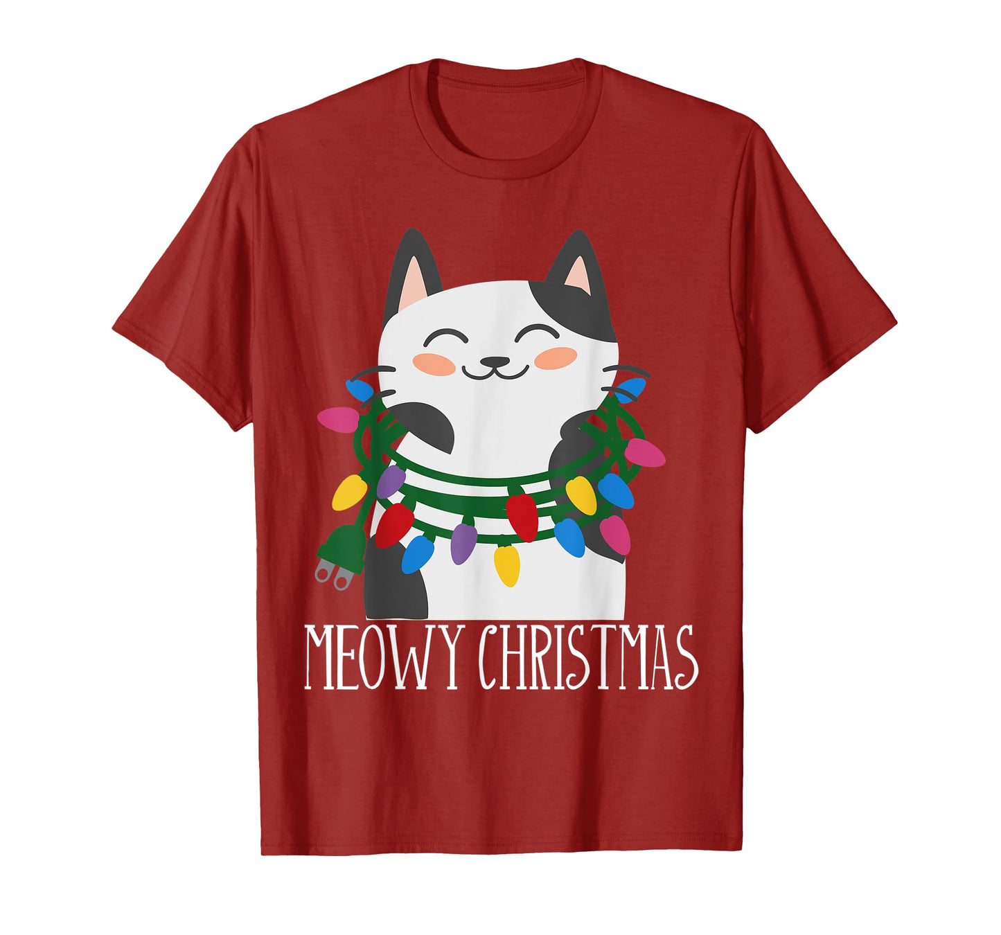 Meowy Christmas Holiday Tshirt - Funny Merry Catmas Tee