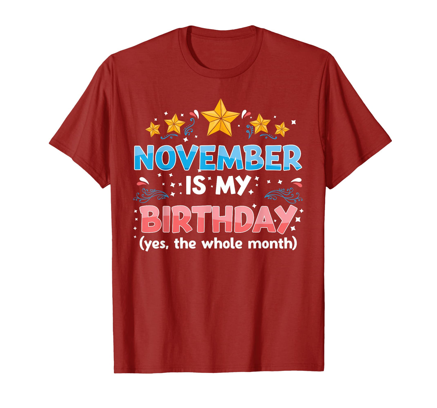 Funny November Is My Birthday Yes The Whole Month Birthday T-Shirt