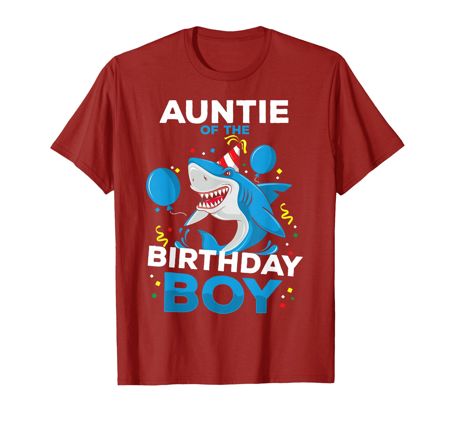 Auntie of The Birthday Boy Shark Ocean Theme Matching Family T-Shirt