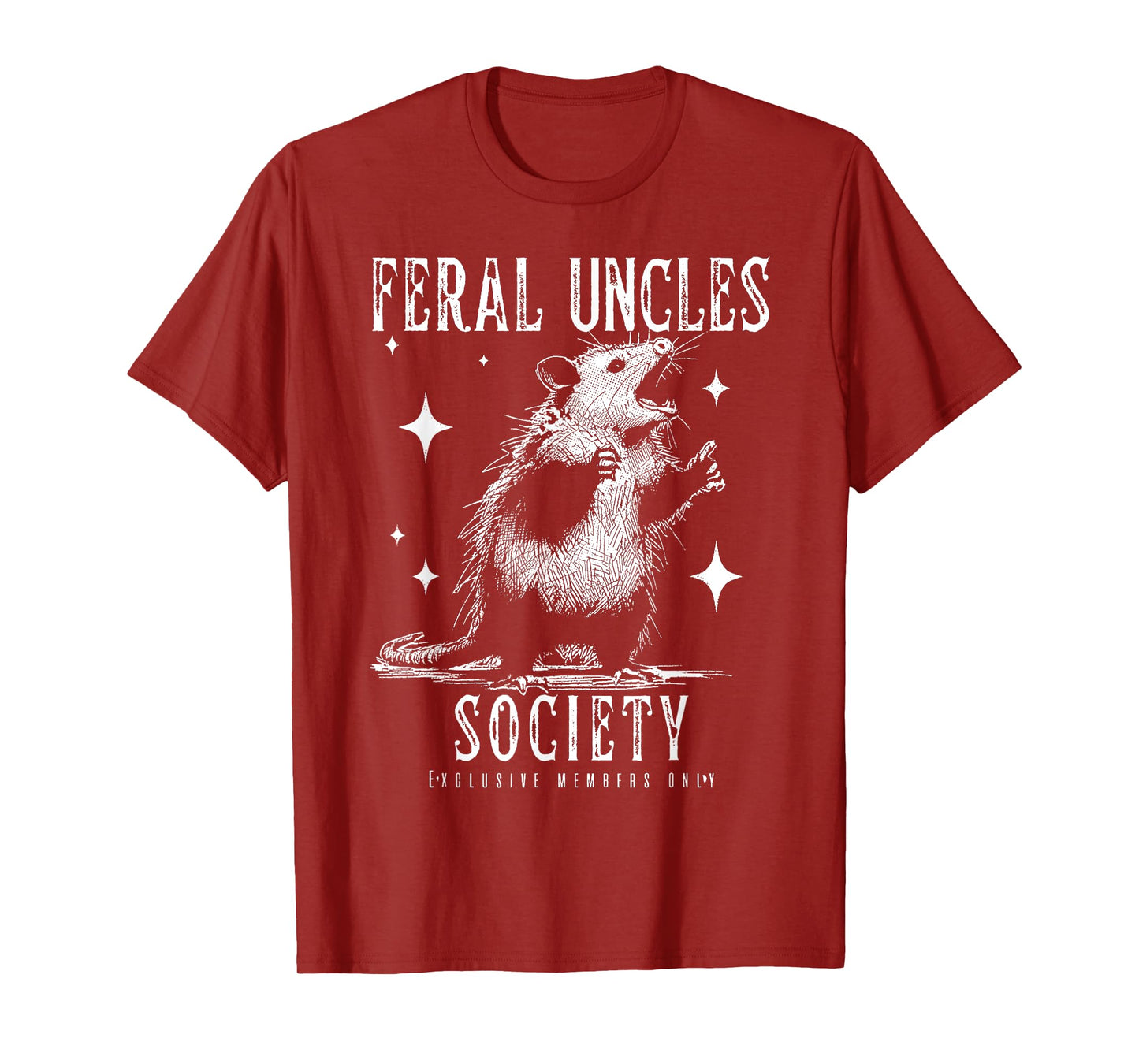 Feral Uncles Society Exclusive Mems Only Funny Opossum Meme T-Shirt